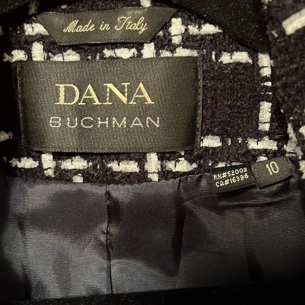 Dana Buchman navy and white jacket. Size 10 - Picture 3 of 4